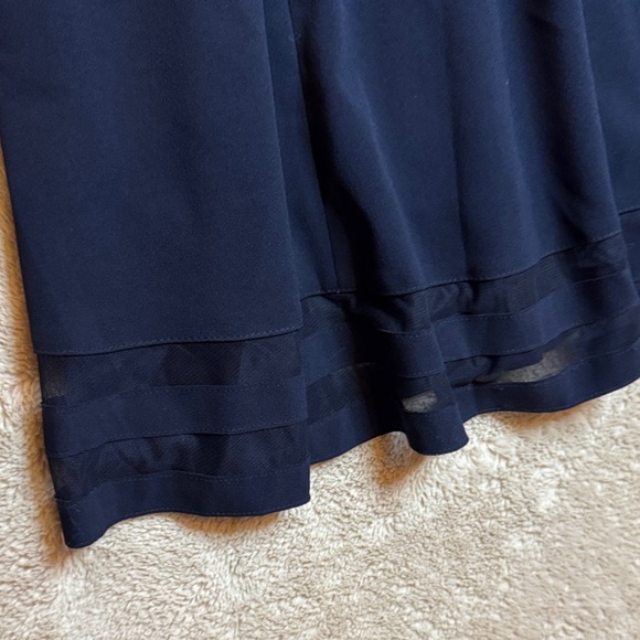 Calvin Klein Elegant Navy Midi Dress with mesh stripes sz 6 - Picture 7 of 14